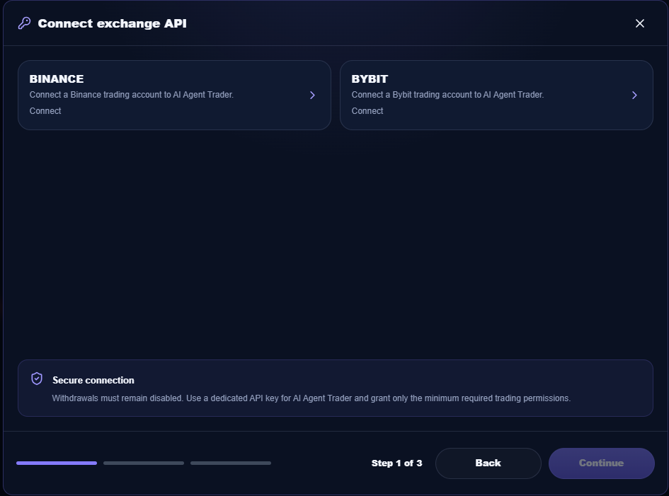 Connect exchange API