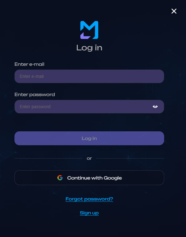 MultiLaunchess login form in English