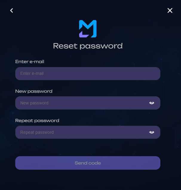 MultiLaunchess password reset form in English